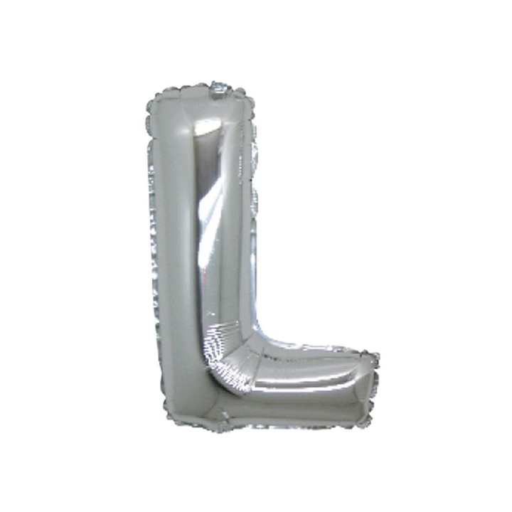 5 PALLONI MYLAR CM 42 LETTERA L ARGENTO