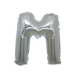 5 PALLONI MYLAR CM 42 LETTERA M ARGENTO