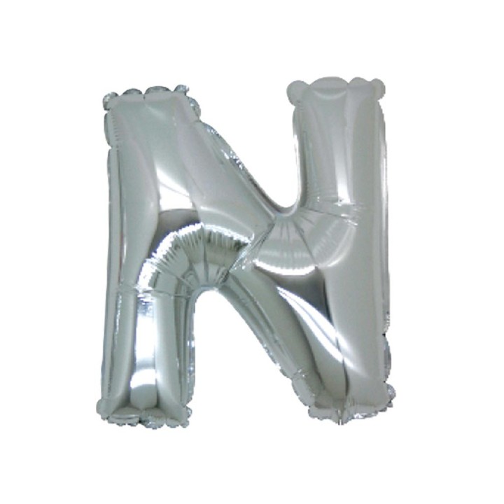 5 PALLONI MYLAR CM 42 LETTERA N ARGENTO