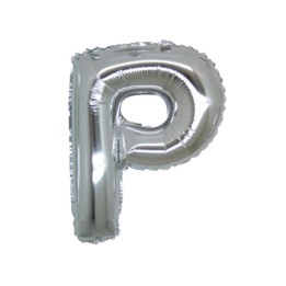 5 PALLONI MYLAR CM 42 LETTERA P ARGENTO