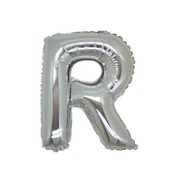5 PALLONI MYLAR CM 42 LETTERA R ARGENTO