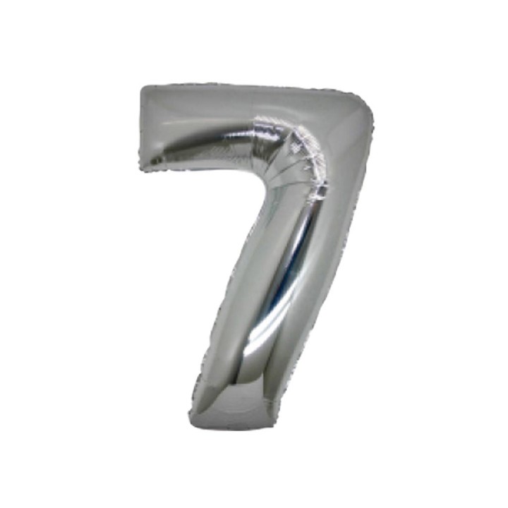 5 PALLONI MYLAR CM 42 NUMERO 7 ARGENTO