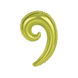 5 PALLONI MYLAR KURLY WAVE GIALLO