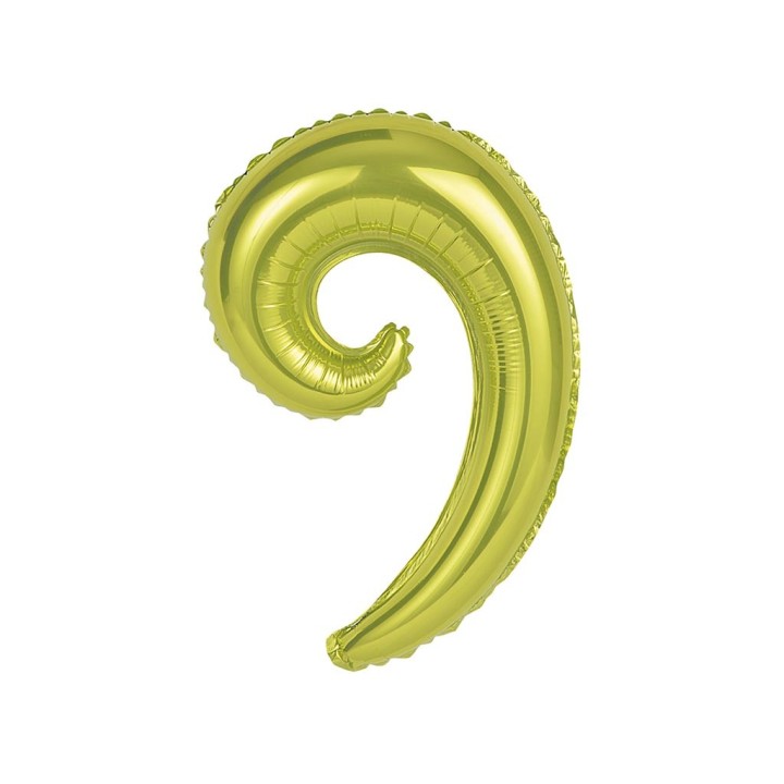 5 PALLONI MYLAR KURLY WAVE GIALLO