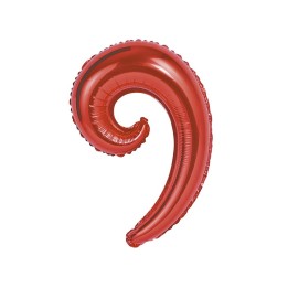 5 PALLONI MYLAR KURLY WAVE ROSSO