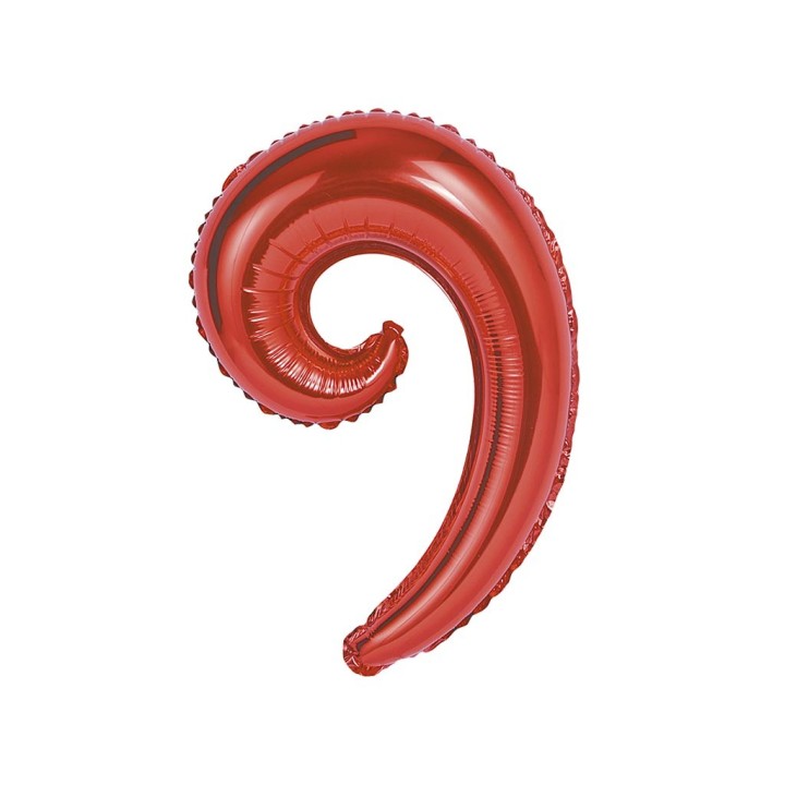 5 PALLONI MYLAR KURLY WAVE ROSSO