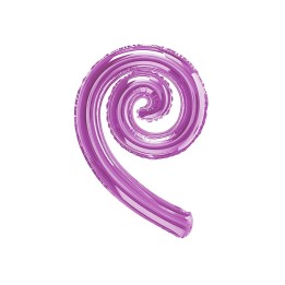 5 PALLONI MYLAR KURLY SPIRLY FUCSIA