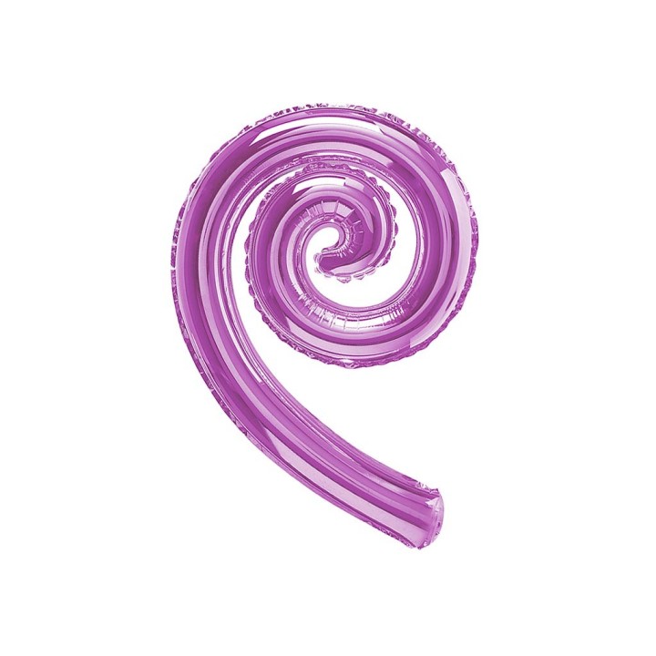 5 PALLONI MYLAR KURLY SPIRLY FUCSIA