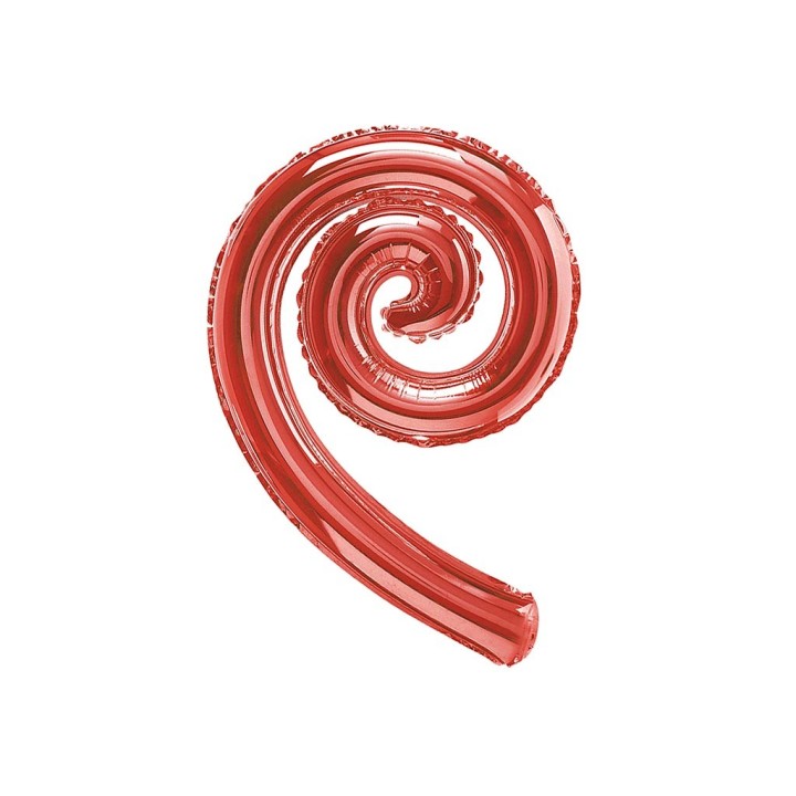 5 PALLONI MYLAR KURLY SPIRLY ROSSO