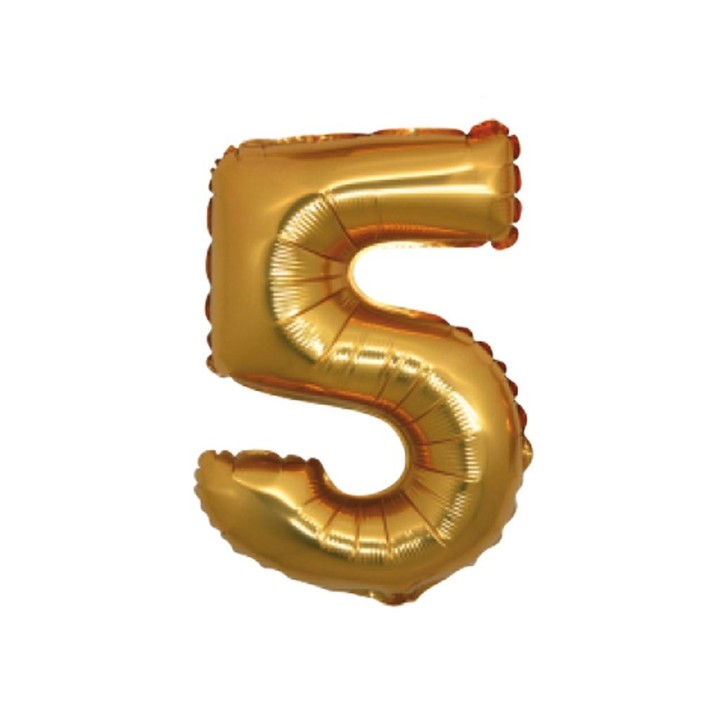 PALLONE MYLAR CM 102 NUMERO 5 ORO