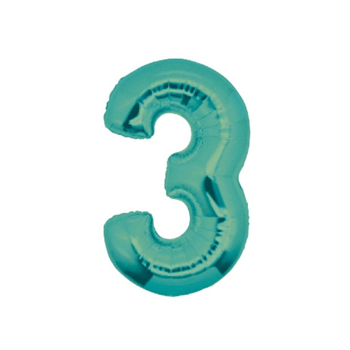 PALLONE MYLAR CM 102 NUMERO 3 TIFFANY