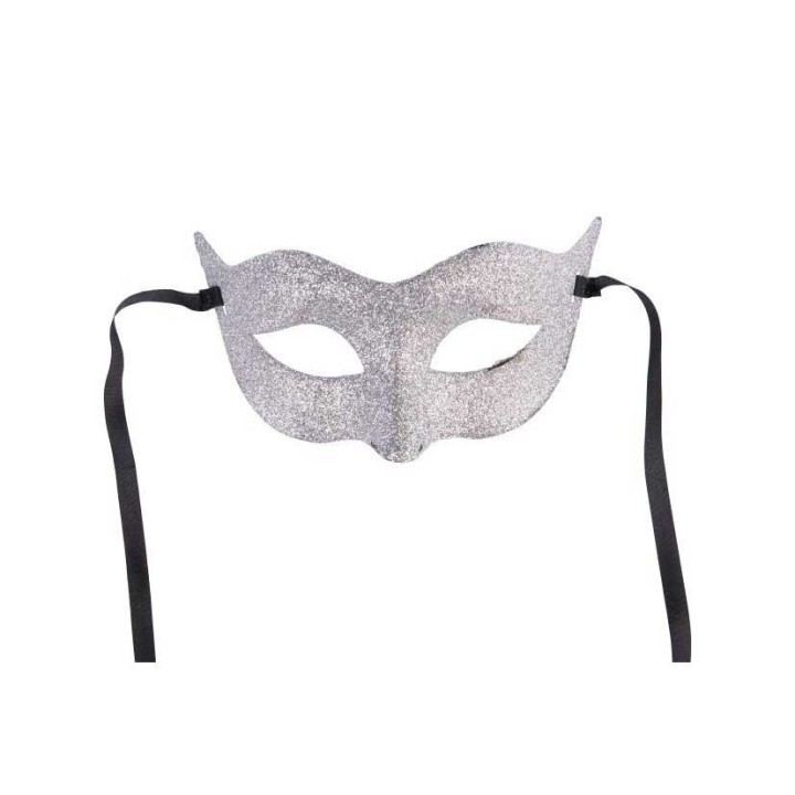 MASCHERA IN PLASTICA CON GLITTER ARGENT