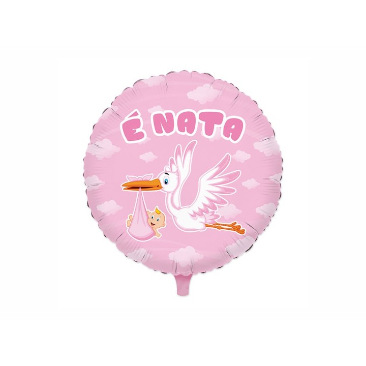 PALLONE MYLAR CICOGNA NUVOLA ROSA 42622