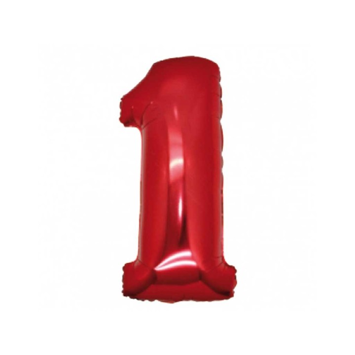 PALLONE MYLAR CM 102 NUMERO 1 ROSSO