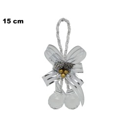 DECORAZIONE CON FIOCCO ARGENTO