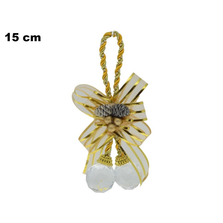 DECORAZIONE CON FIOCCO ORO