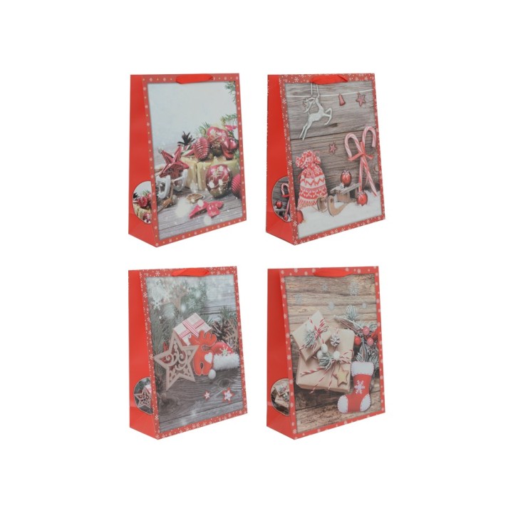BUSTA REGALO NATALE 4 ASST. 31x40x12cm