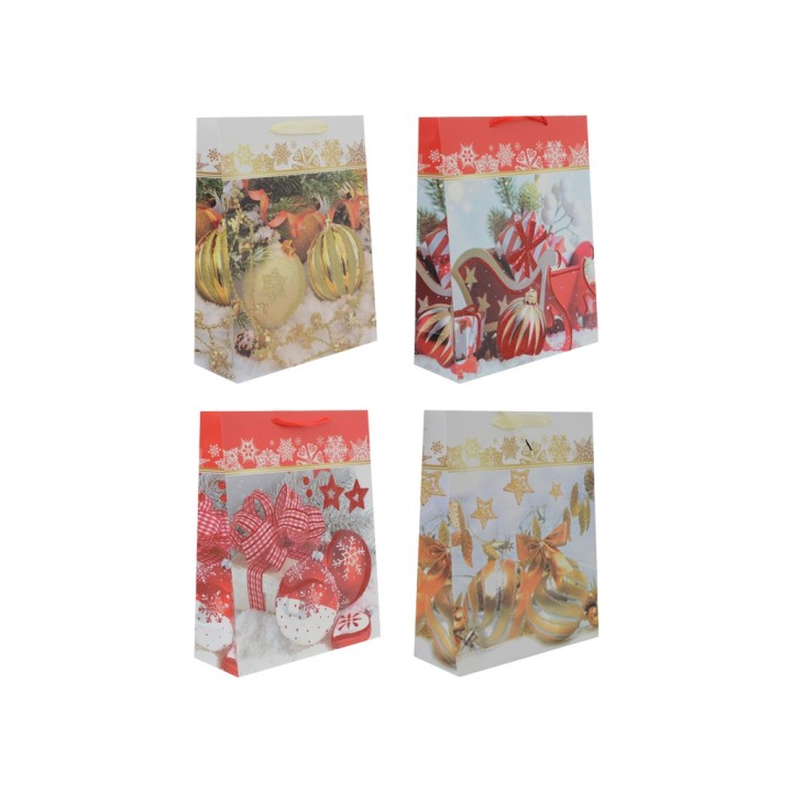 BUSTA REGALO NATALE 4 ASST. 31x40x12cm