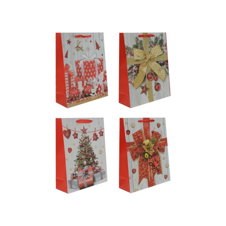 BUSTA REGALO NATALE 4 ASST. 31x40x12cm
