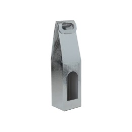 SCATOLA PORTABOTTIGLIA ARGENTO 9X9X40 CM