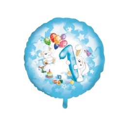 PALLONE MYLAR D.18 1 COMPLEANNO CELESTE
