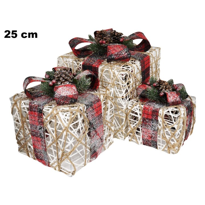 SET 3 PACCHI REGALO GLITTER CON FIOCCO