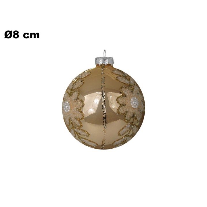 SFERA NATALIZIA DORATA CON STRASS 8CM