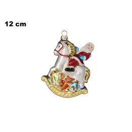 DECORAZIONE BABBO NATALE SU CAVALLINO