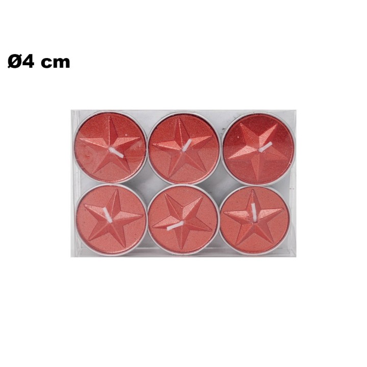 SET 6 CANDELE ROSSE