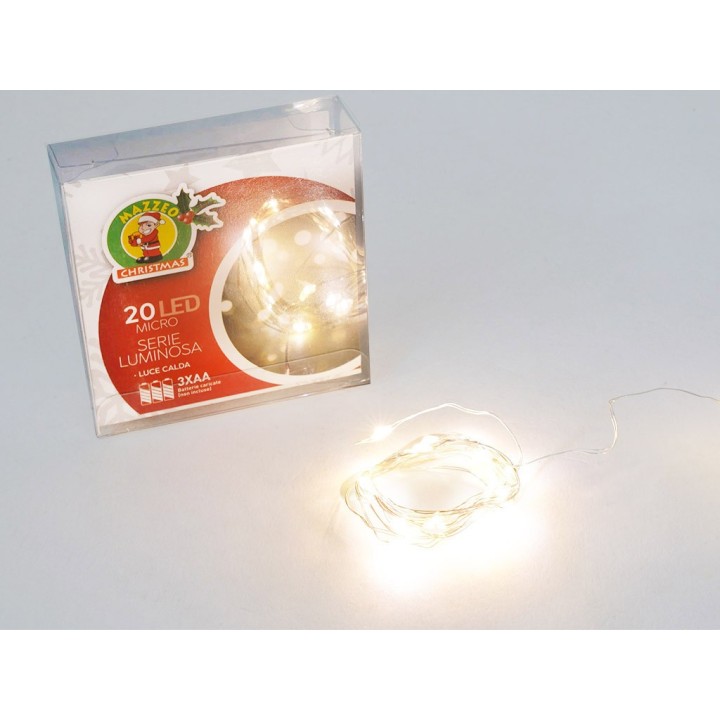 SERIE 20 MICROLED L/CALDA 200cm BATTERIA