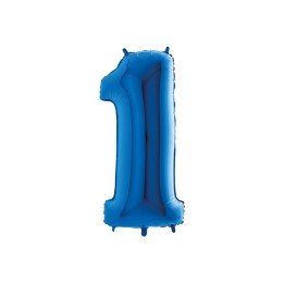 PALLONE MYLAR CM 102 NUMERO 1 BLU