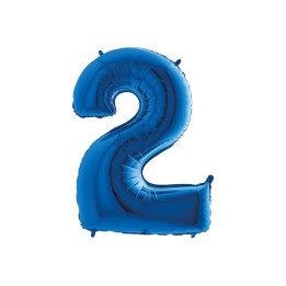 PALLONE MYLAR CM 102 NUMERO 2 BLU