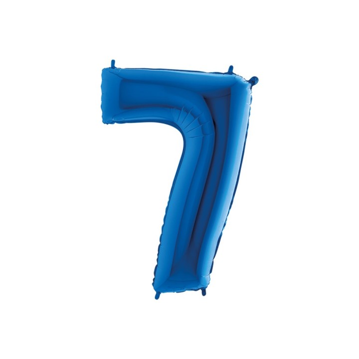 PALLONE MYLAR CM 102 NUMERO 7 BLU