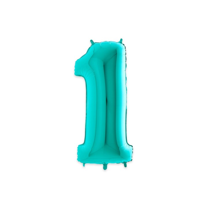 PALLONE MYLAR CM 102 NUMERO 1 ACQUA MAR