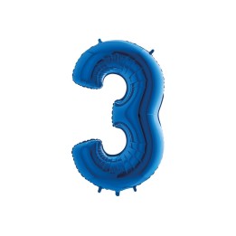 PALLONE MYLAR CM 102 NUMERO 3 BLU