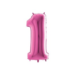 PALLONE MYLAR CM 102 NUMERO 1 FUXIA