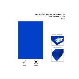 FOGLIO GOMMA EVA 40X60CM 2MM BLU