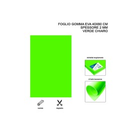 FOGLIO GOMMA EVA 40X60CM 2MM VERDE CHIAR