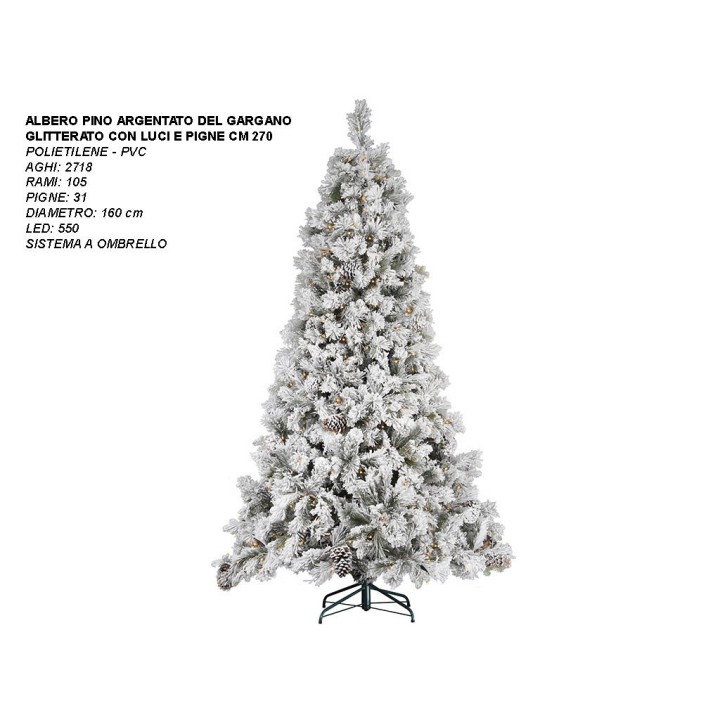 ALBERO PINO ARG. GARG. PIGNE/LUCI CM 270
