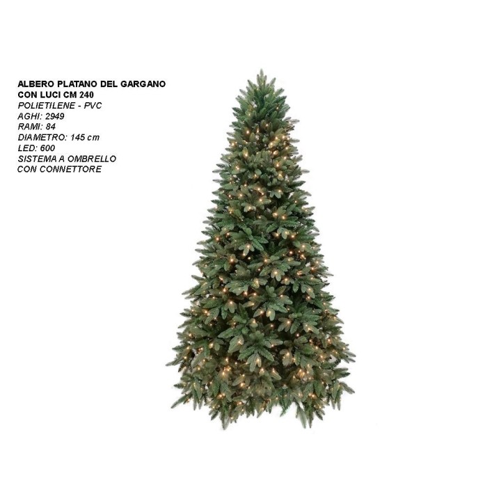 ALBERO PLATANO DEL GARG. CON LUCI 240CM