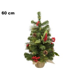 ALBERELLO CON BACCHE E LUCI 60 CM