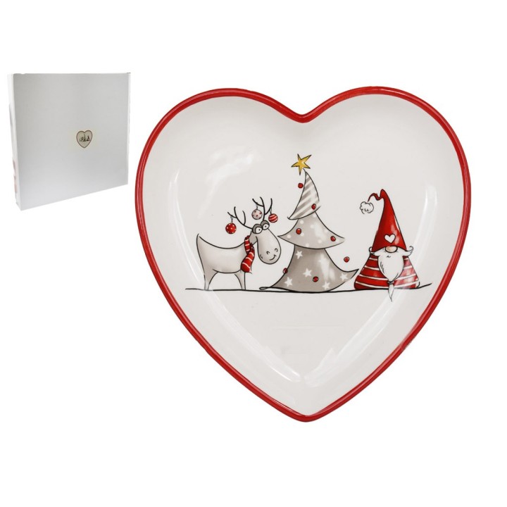 PIATTO CUORE GNOMO DECORATIVO NATALIZIO