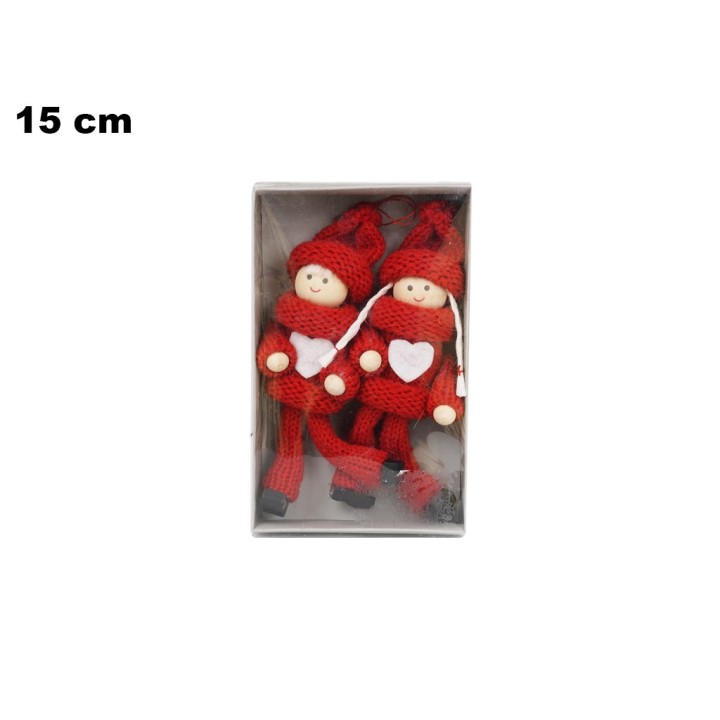 BAMBOLA ROSSA 15 CM - CONFEZIONE 2 PZ