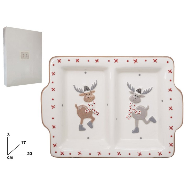 PIATTO RETTANGOLARE DECORATIVO NATALIZIO