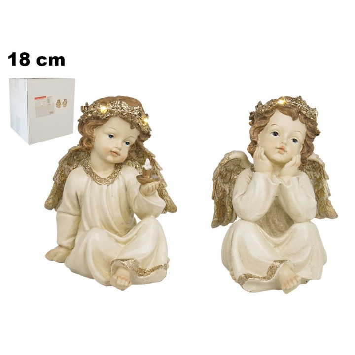 ANGELI CON LUCI CM 18 - 1 PEZZO