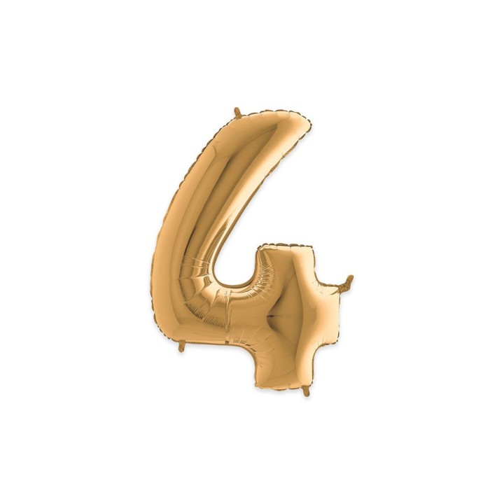 PALLONE MYLAR CM 102 NUMERO 4 ORO