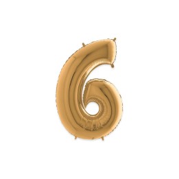 PALLONE MYLAR CM 102 NUMERO 6 ORO