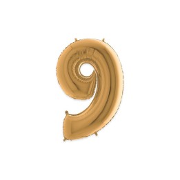 PALLONE MYLAR CM 102 NUMERO 9 ORO