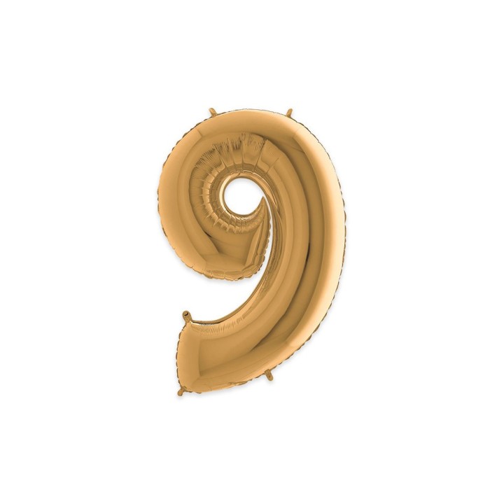 PALLONE MYLAR CM 102 NUMERO 9 ORO