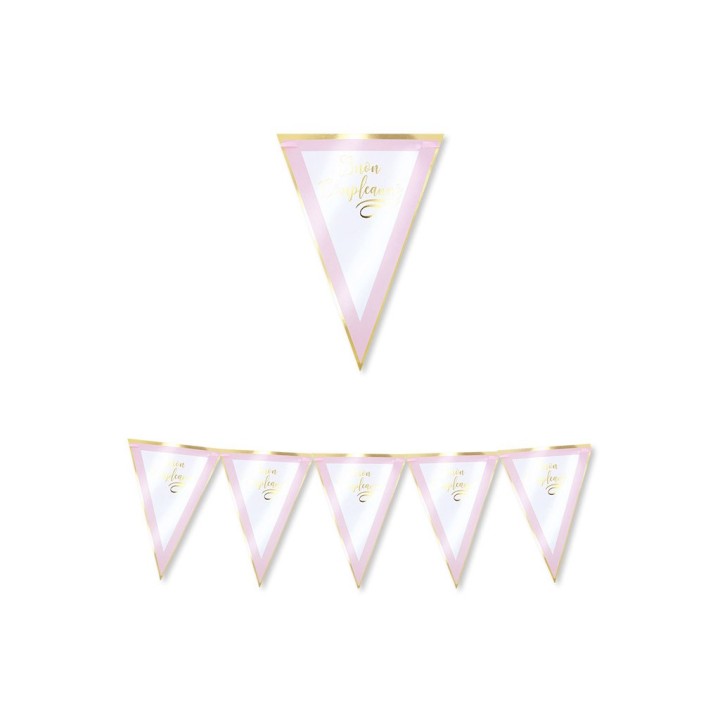 FESTONE BANDIERE B.COMPLEANNO CHIC ROSA